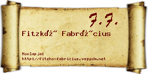 Fitzkó Fabrícius névjegykártya