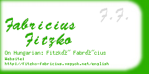 fabricius fitzko business card
